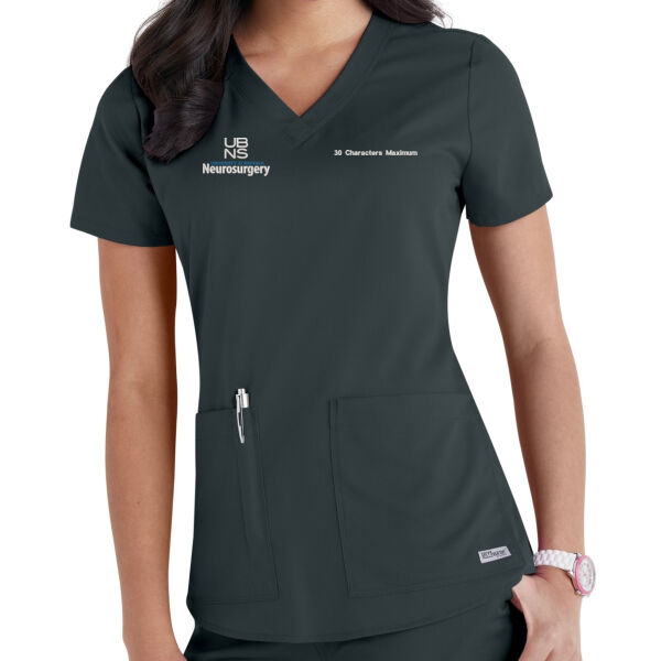 UBNS - Grey's Anatomy Ladies 71166 Top - Steel Thumbnail